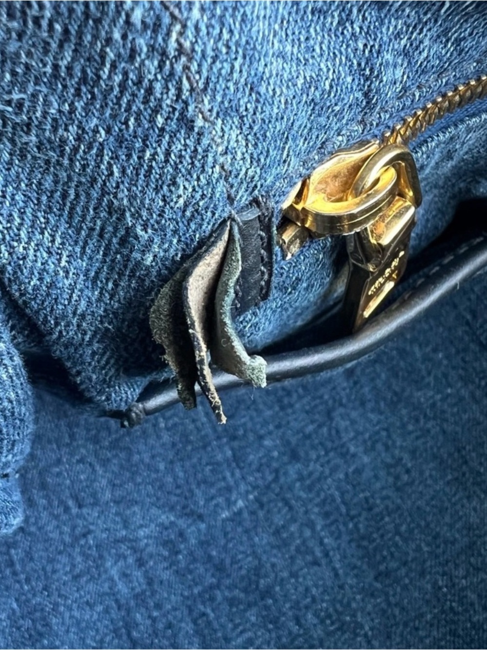 PRADA Blue Denim Structured
Canapa Tote - Picture 10 of 12